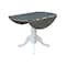 International Concepts Round 42 in. Dual Drop Leaf Dining Table with 4 X-back Chairs - 5 Piece Dining Set, 42 in W, Wood K05-42DP-C14-4 - alternate 5